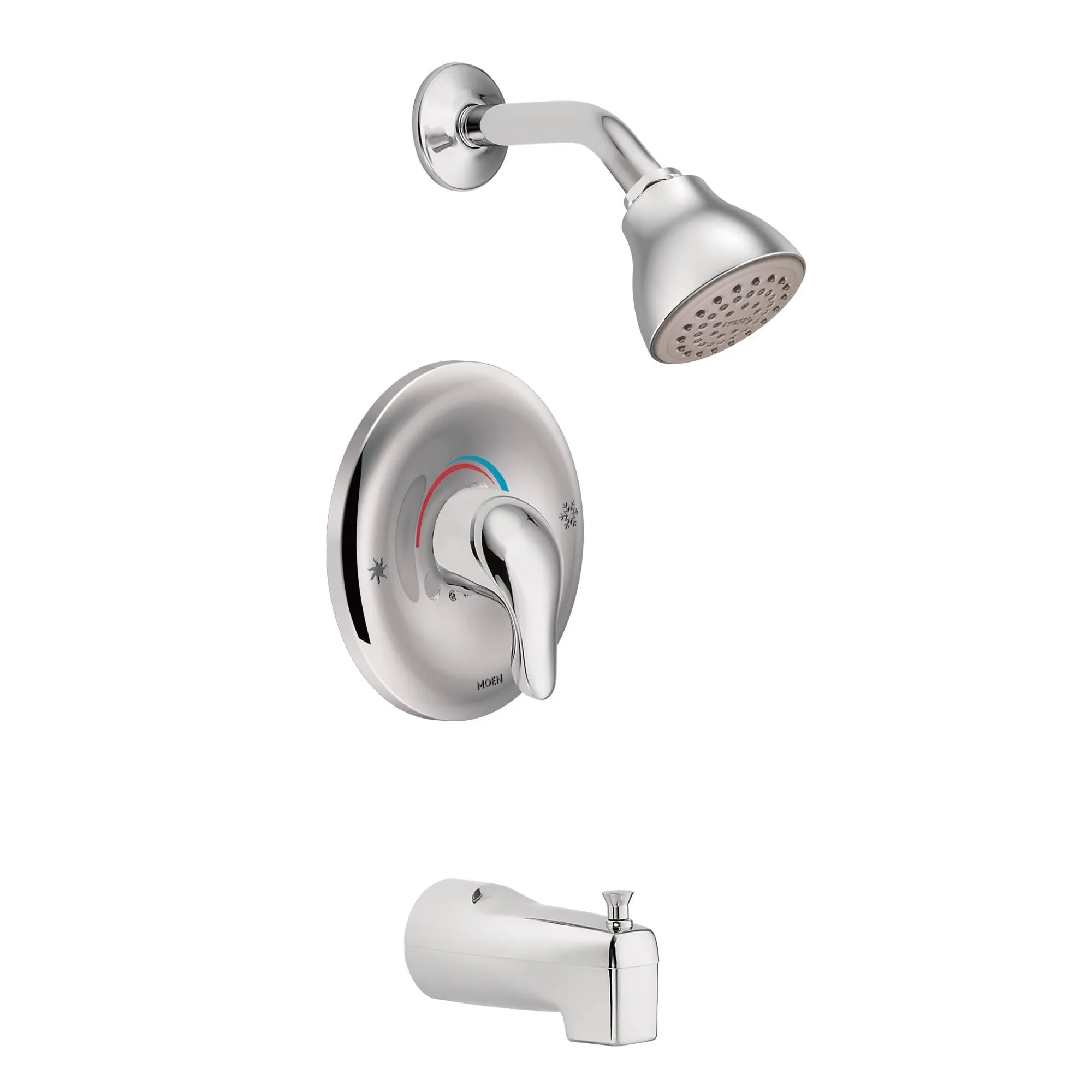 Moen Chateau Chrome Posi-Temp Bathtub Trim Kit with Shower Head, Lever Handle, and Tub Spout, TL183EP