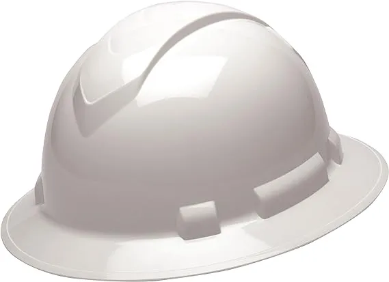 Pyramex Ridgeline HP541 Full Brim Hard Hats - with 4 Point Ratchet Suspension - White