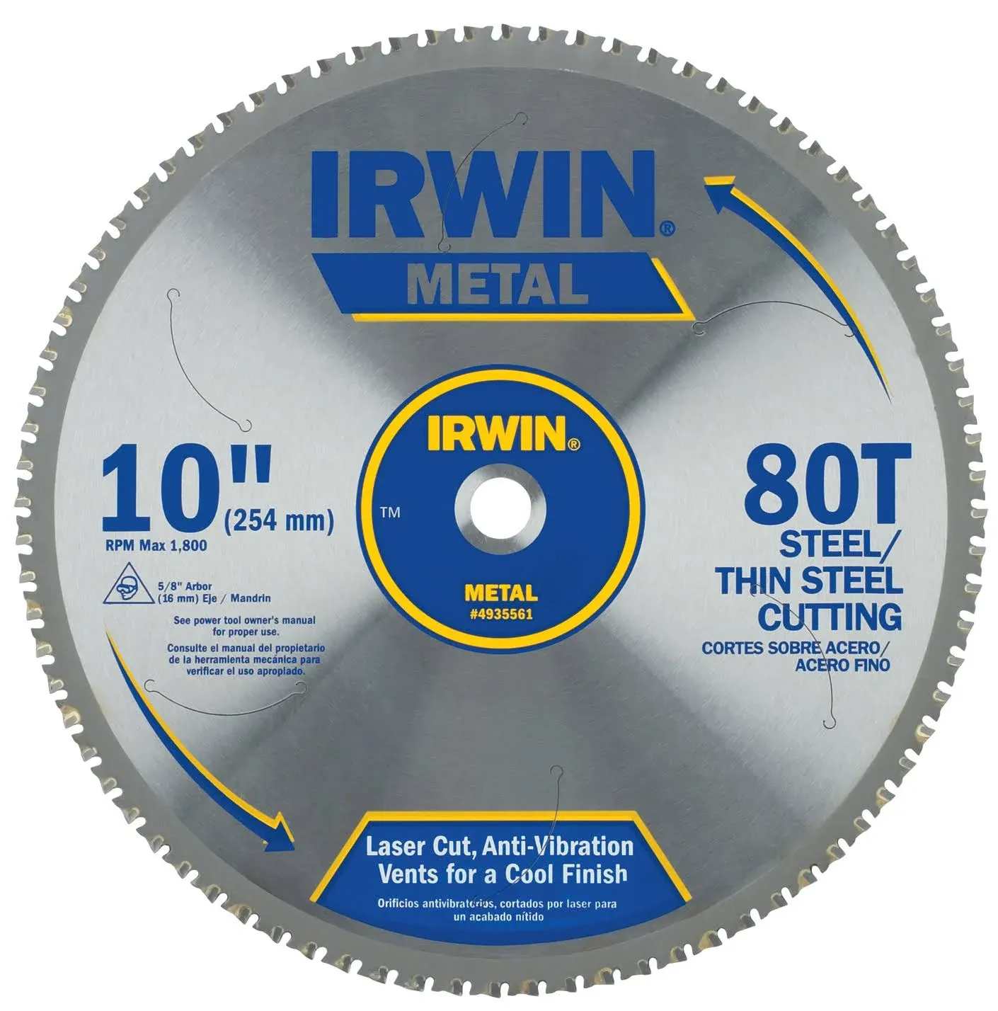 IRWIN Tools Metal-Cutting Circular Saw Blade, 10-inch, 80T (4935561)