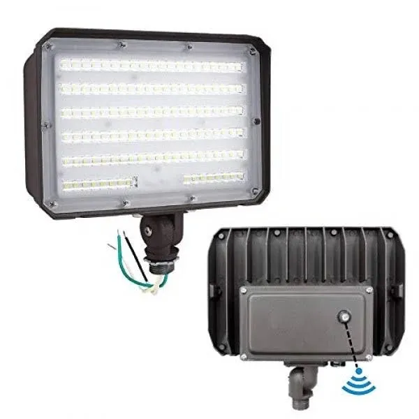 Dusk to Dawn Outdoor 100W LED Flood Light with Knuckle, 14000LM 1000W Equival...