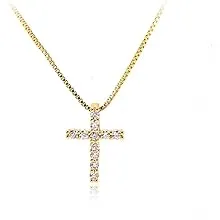 Small Cross Necklaces for Women Simulated Diamond Cross Pendant Dainty Cross