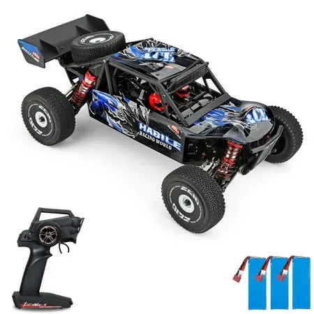 Wltoys 124018 High Speed Racing Car 60km/h 1/12 2.4GHz RC Car Off-Road Drift Car RTR 4WD Aluminum Alloy Chassis Zinc Alloy Gear with 3 Battery