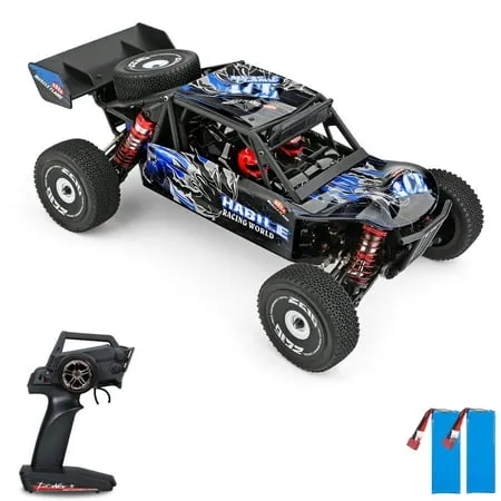 Wltoys 124018 High Speed Racing Car 60km/h 1/12 2.4GHz RC Car Off-Road Drift Car RTR 4WD Aluminum Alloy Chassis Zinc Alloy Gear with 2 Battery