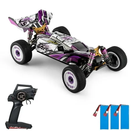 Wltoys 124019 High Speed Racing Car 60km/h 1/12 2.4GHz RC Car Off-Road Drift Car RTR 4WD Aluminum Alloy Chassis Zinc Alloy Gear with 3 Battery