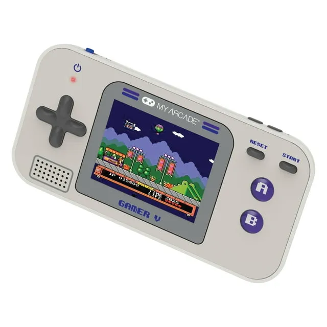 My Arcade DGUN-3920 Gamer V Classic 220-in-1 Handheld Video Game System (Gray and Purple)