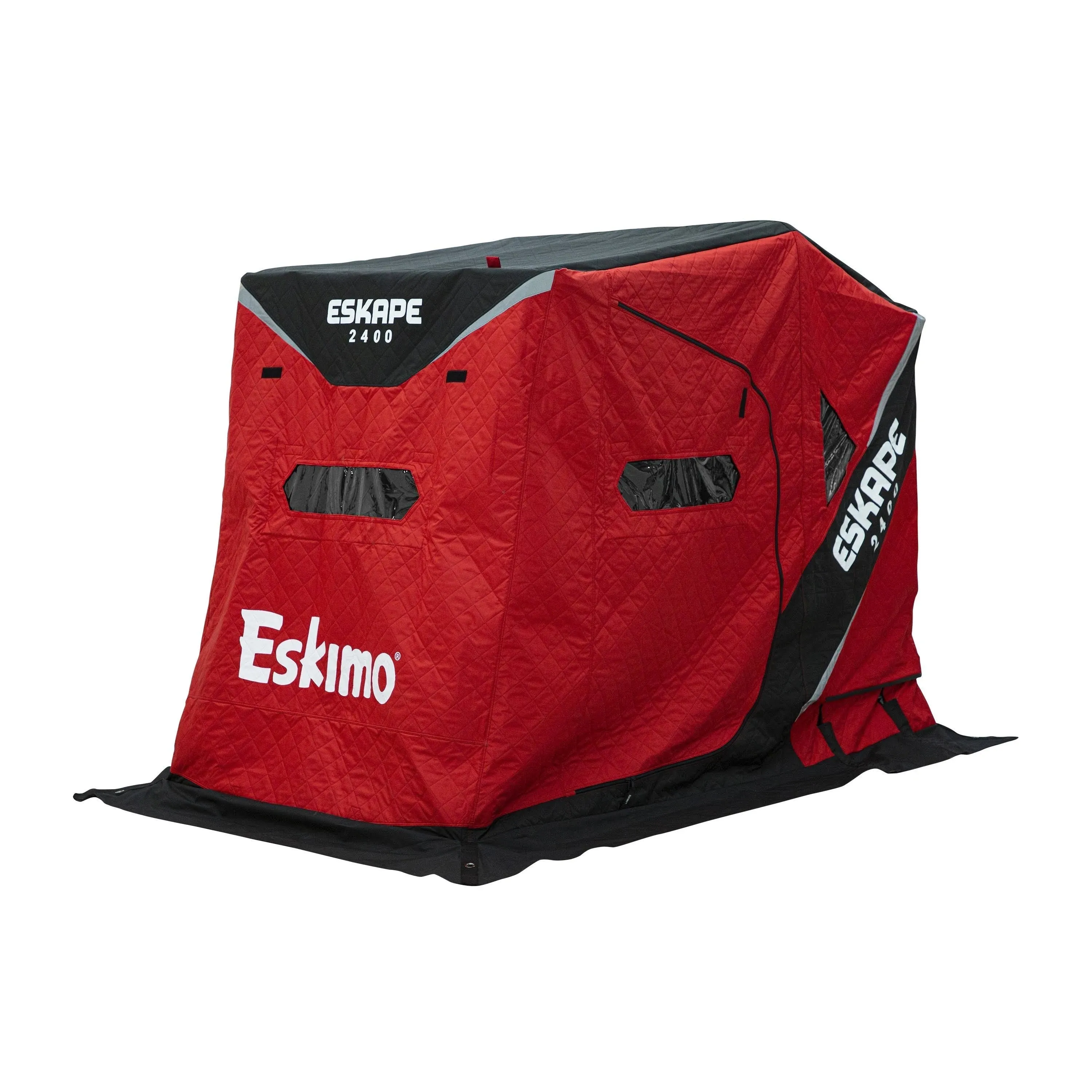 Eskimo Eskape 2400 Sled Ice Shelter, Insulated, Red/Black, 2-Person, 38200