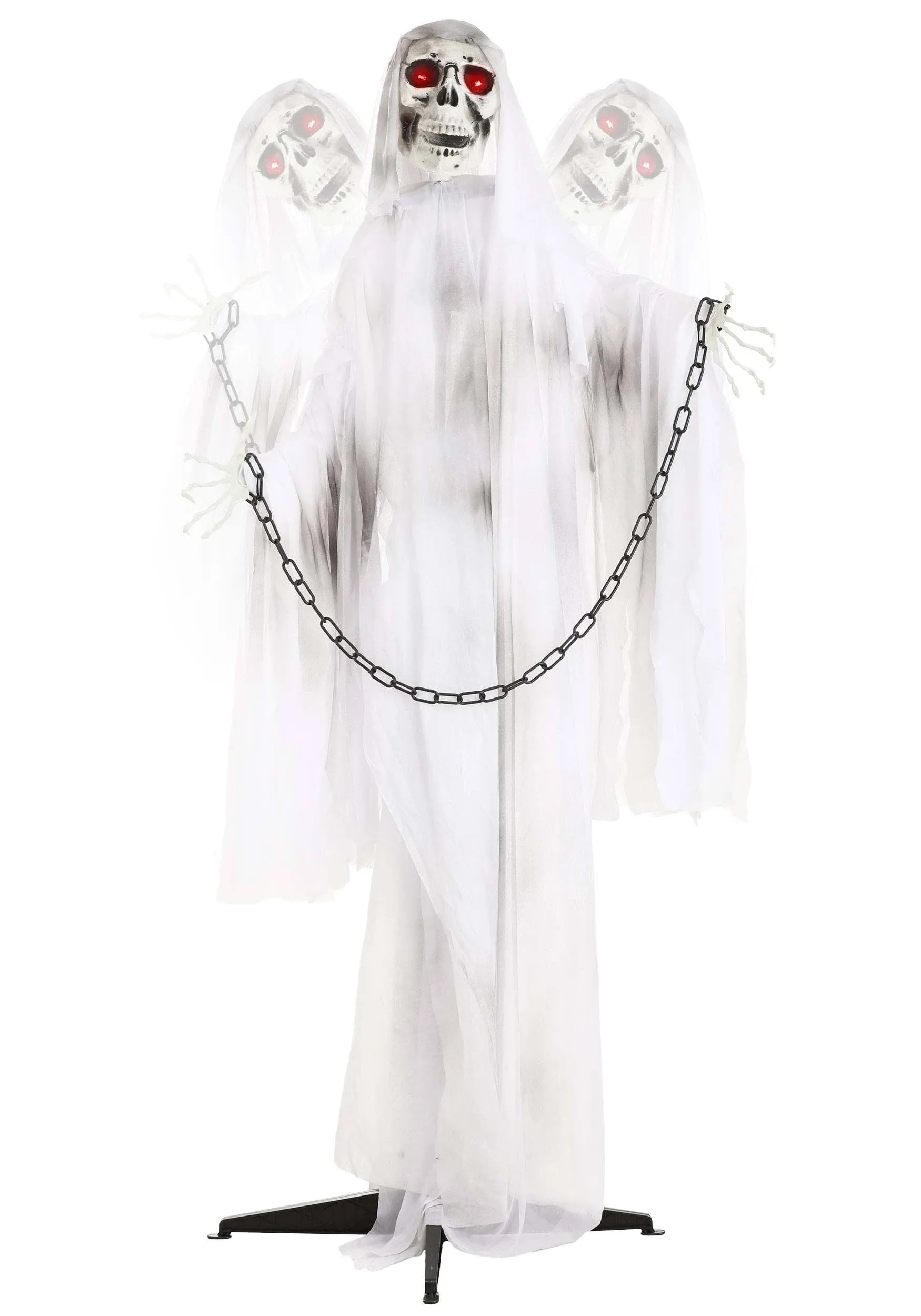 Chained Ghost Animatronic, Adult Unisex, Size: Standard, White