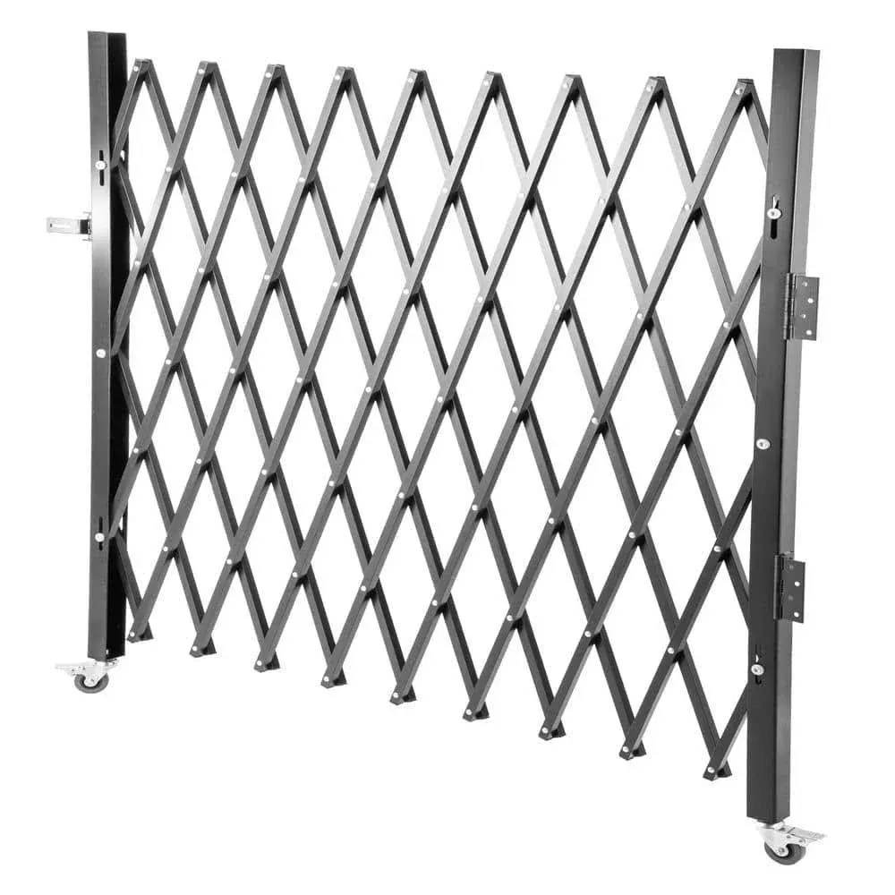 VEVOR Single Folding Security Gate, 87&#034; H x 85&#034; W Folding Door Gate, Steel Ac...