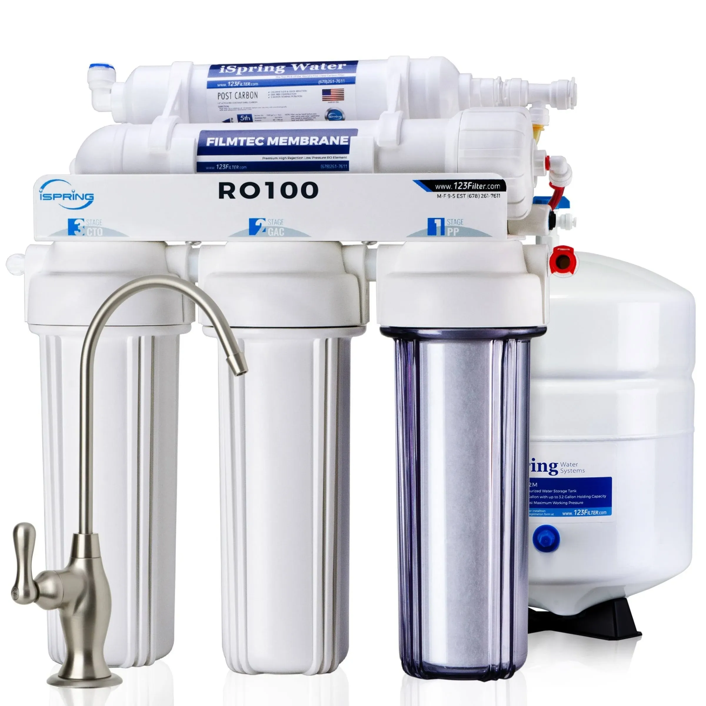 iSpring RO100 5-Stage Multi-method Reverse Osmosis Filtration System