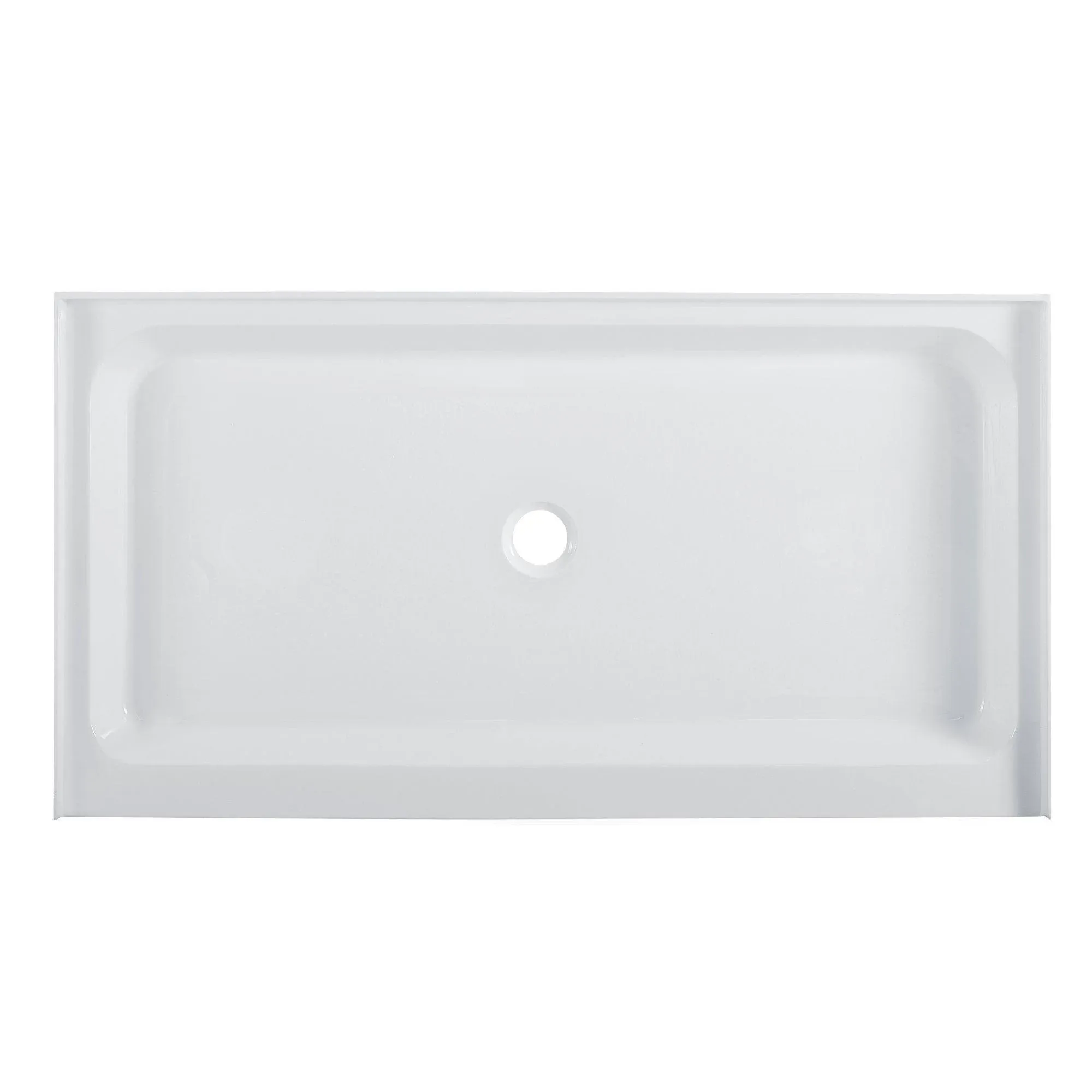 Swiss Madison Voltaire Glossy White Acrylic Shower Base 34-in W x 60-in L with Center Drain | SM-SB525