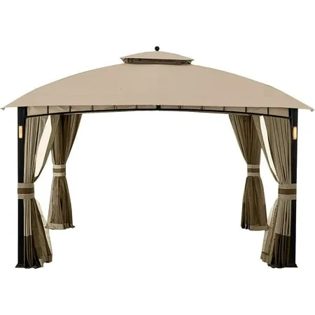 Garden Winds Replacement Canopy Top Cover Compatible with The Garden Oasis Corso A101011500 Gazebo - Riplock 350 Beige