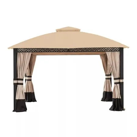 Garden Winds Replacement Canopy Top Cover and Netting Set Compatible with The Fabric Top Gazebo A101014701 - Riplock 350