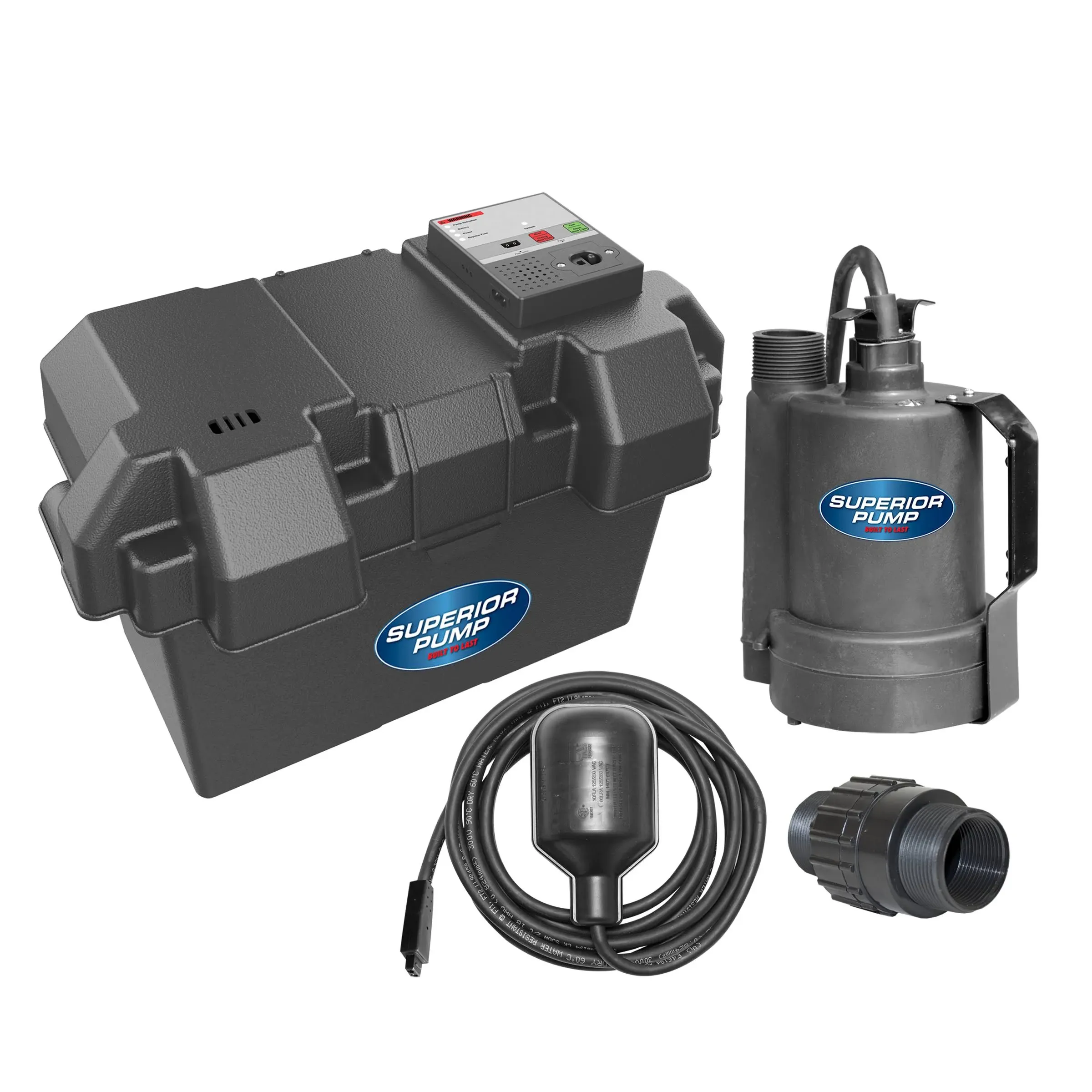 12-Volt Submersible Emergency Battery Backup Sump Pump System with Tethered