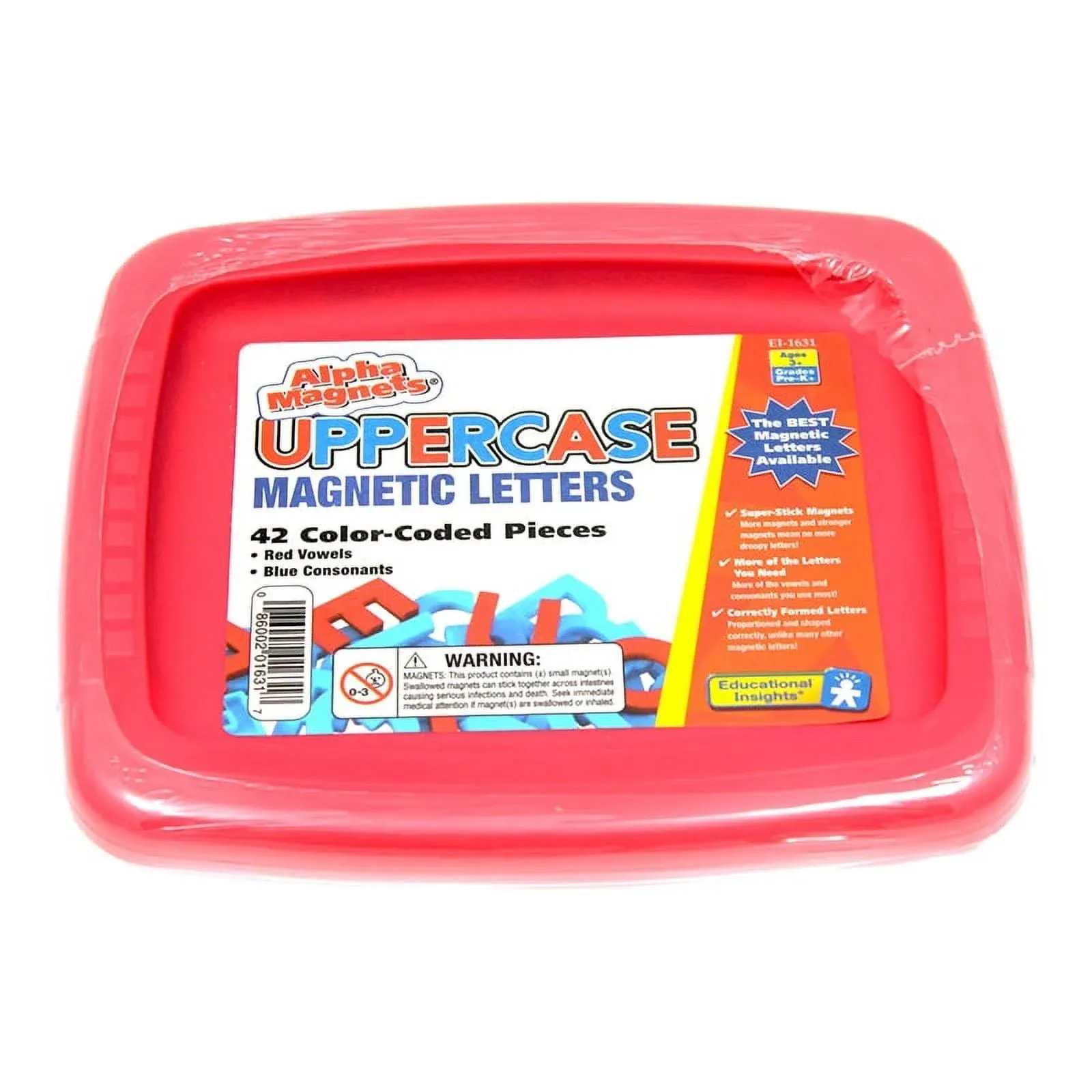 Color-Coded Uppercase AlphaMagnets, Set of 42 Uppercase Letters: Perfect for ...