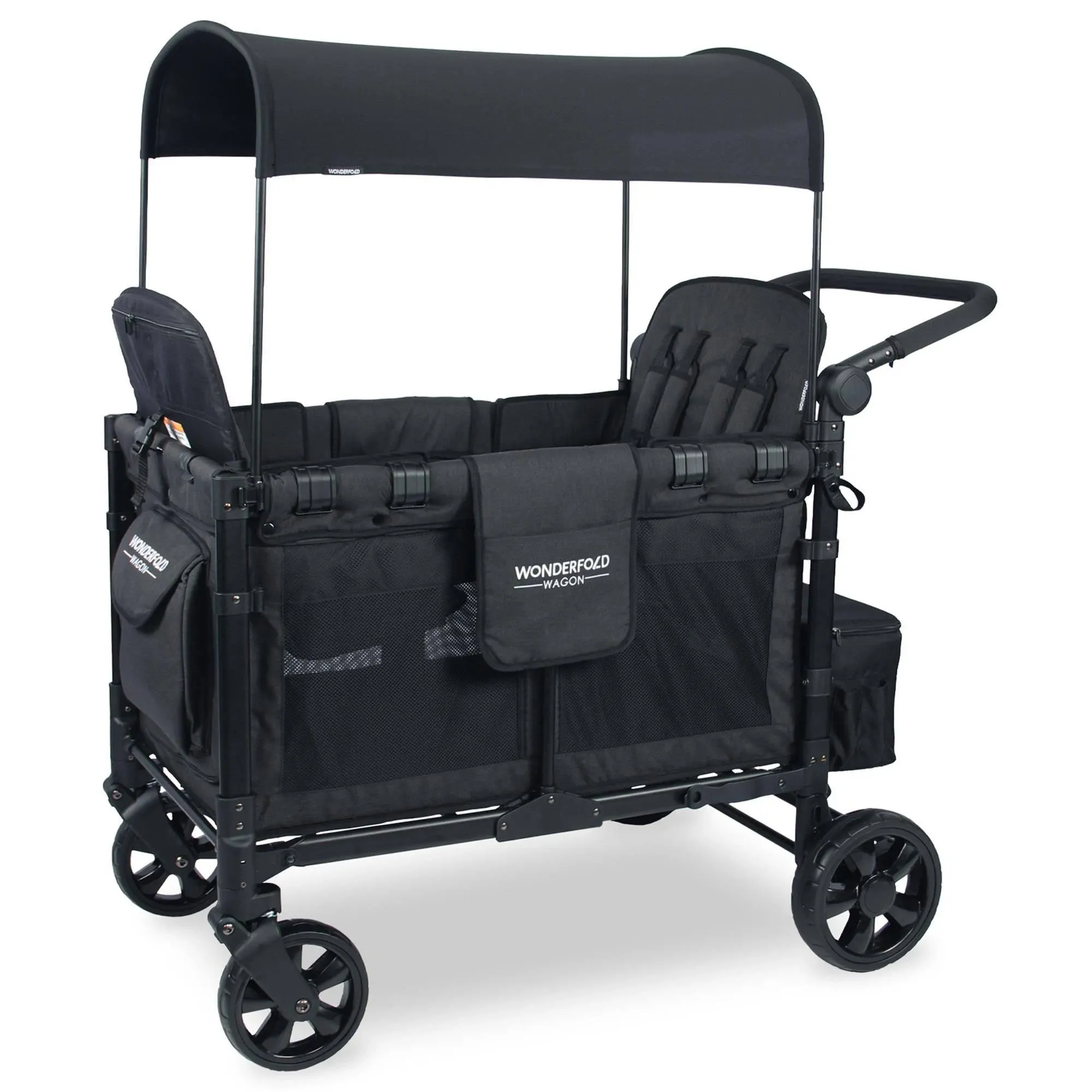 Wonderfold W4 Elite Quad Stroller Wagon - Volcanic Black