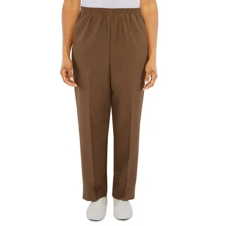 Alfred Dunner Women's Petite Classic Fit Textured Short Length Trousers