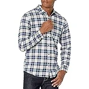 Amazon Essentials Men's Slim-Fit Long-Sleeve Flannel Shirt, Blue Brown Plaid, MediumAmazon Essentials Men's Slim-Fit Long-Sleeve Flannel Shirt, Blue Brown Plaid, Medium