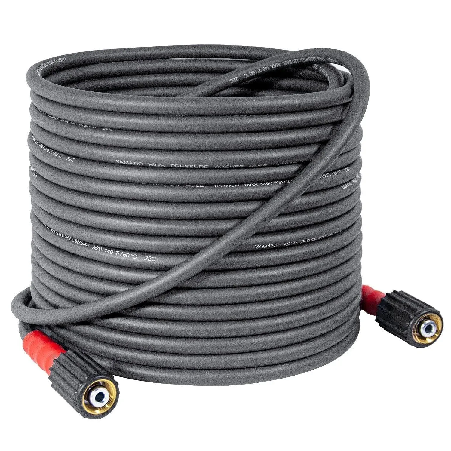 Super Flex Pressure Washer Hose, 3200 PSI 50 FT x 1/4 Kink Resistant High Pressure Hose, Power Washer Hose, Heavy Duty M22-14mm x 3/8" Quick Connect