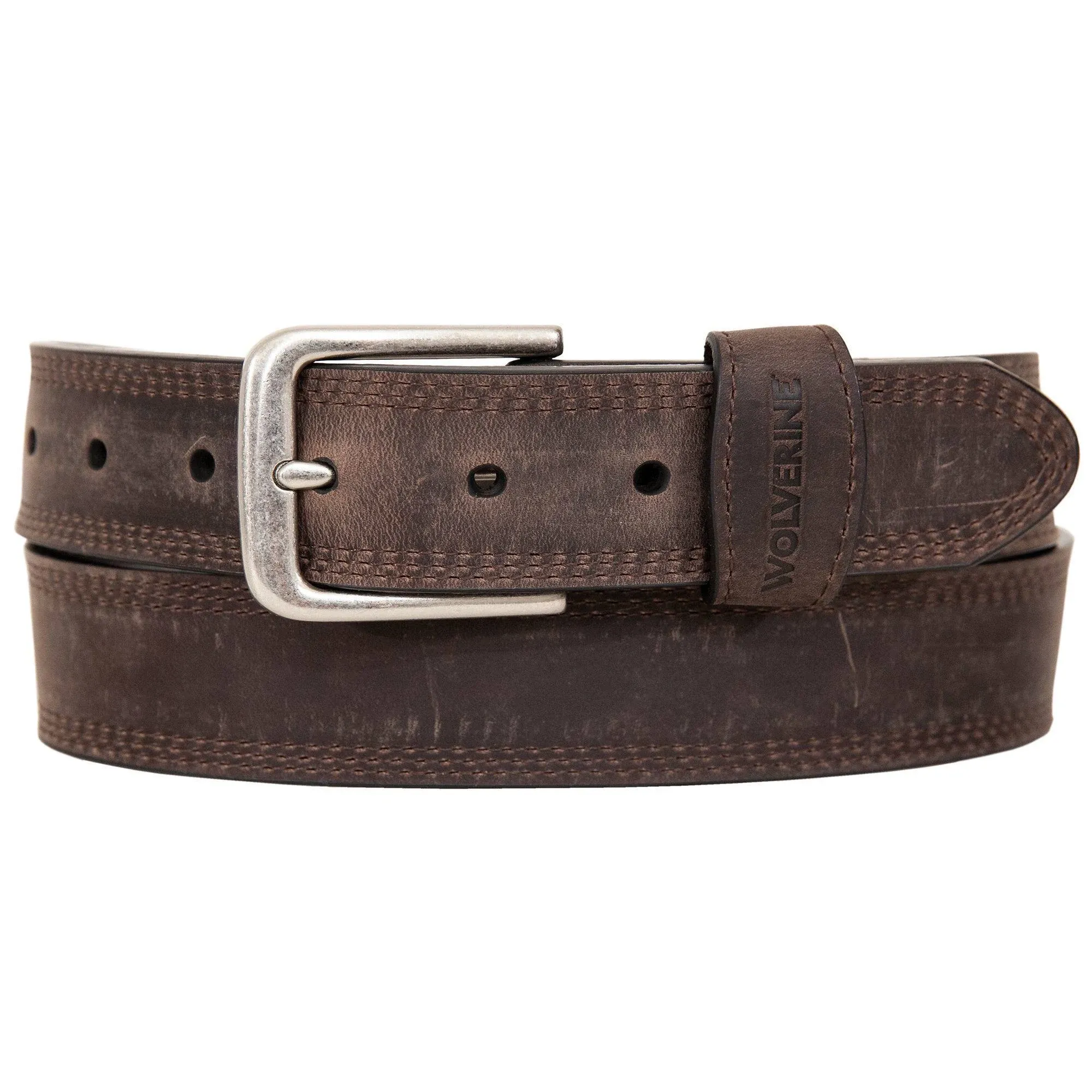 WOLVERINE Full Grain Rugged Leather Triple Needle Stiching and Reinforced Belt H