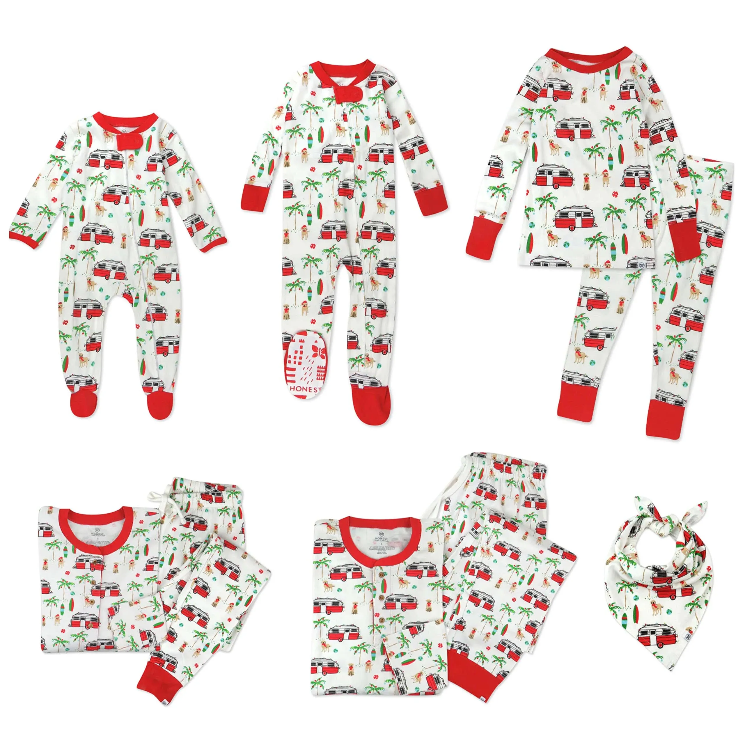 Kids Honest Clothing Organic Cotton Holiday Matching Family Pajamas