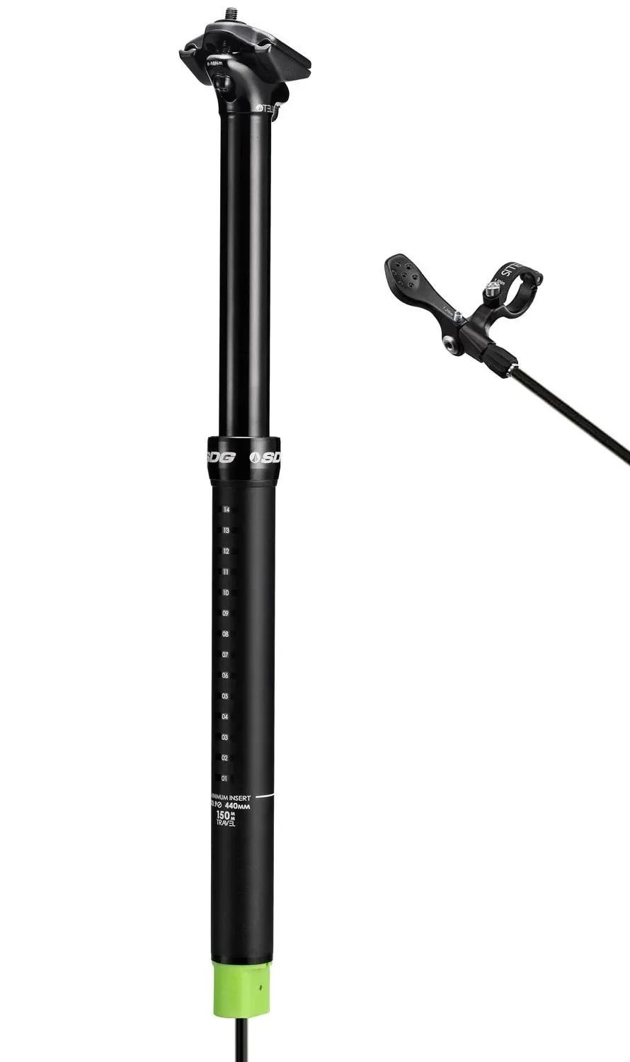 SDG Tellis Dropper Seatpost (30.9mm, 150mm, Black)