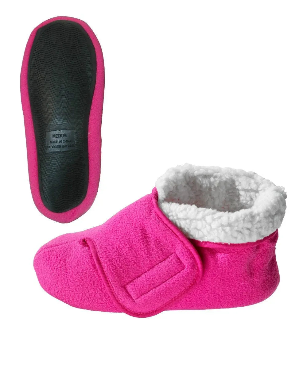 Silvert's Adaptive Clothing & Footwear Men’s & Women’s Extra Wide Soft Fleece Diabetic Bootie Slippers for Seniors