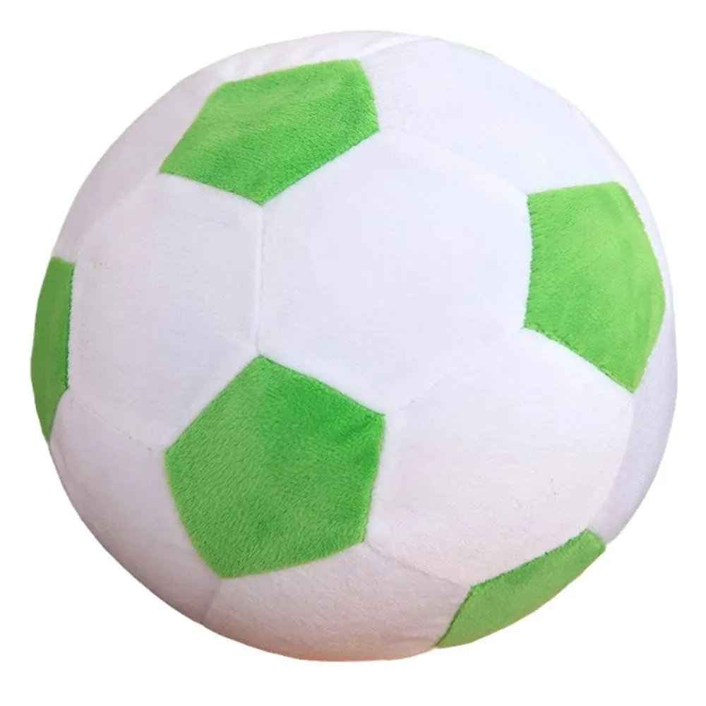 Plush Soccer Balls - Fluffy Stuffed Toy Soccer Ball Plush Pillow Soft Durable Stuff Soccerball Gift for Kids Boy Baby (Green - White,7.8inch/20cm)