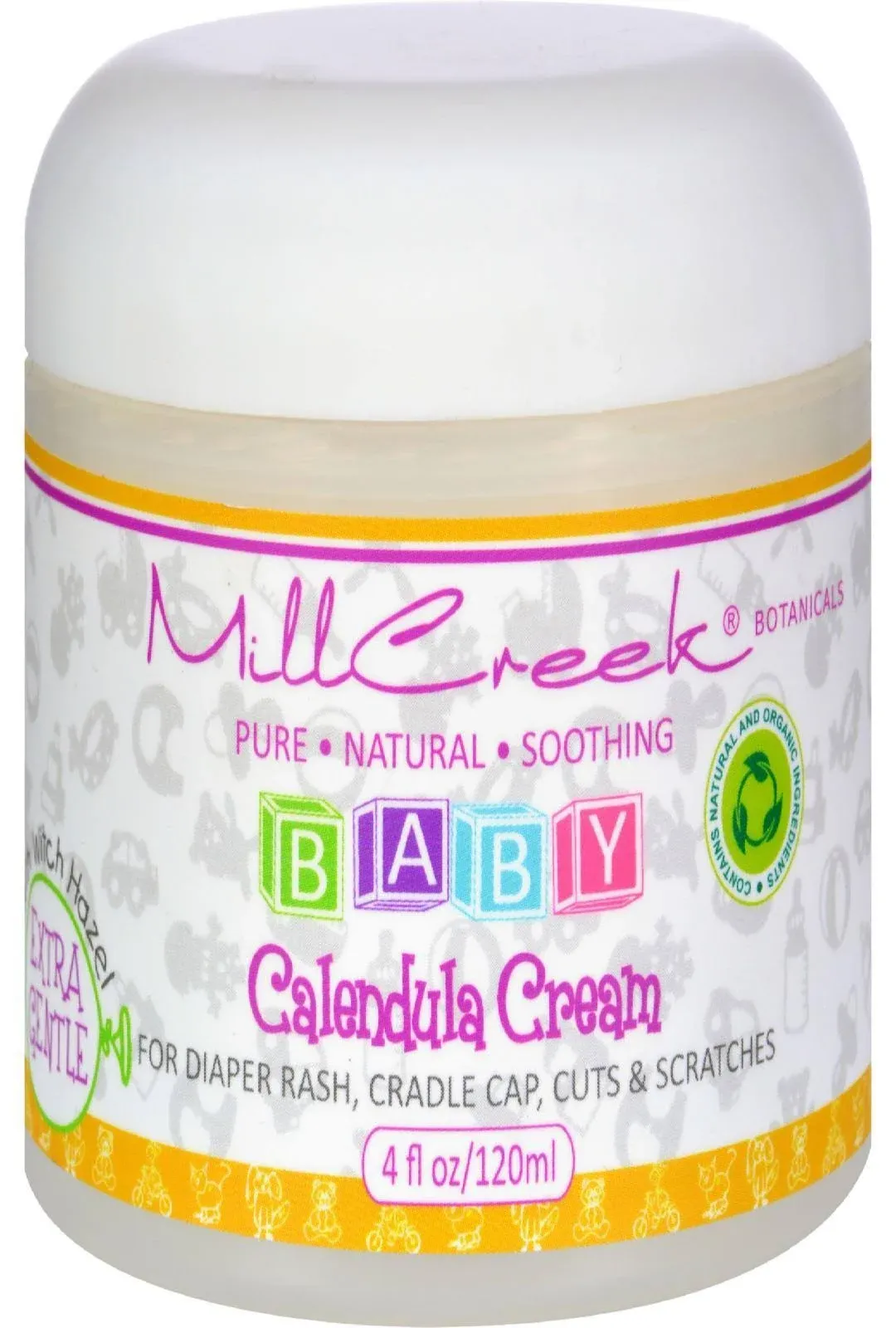 Mill Creek Botanicals Baby Cream, Calendula, with Witch Hazel, Extra Gentle - 4 fl oz