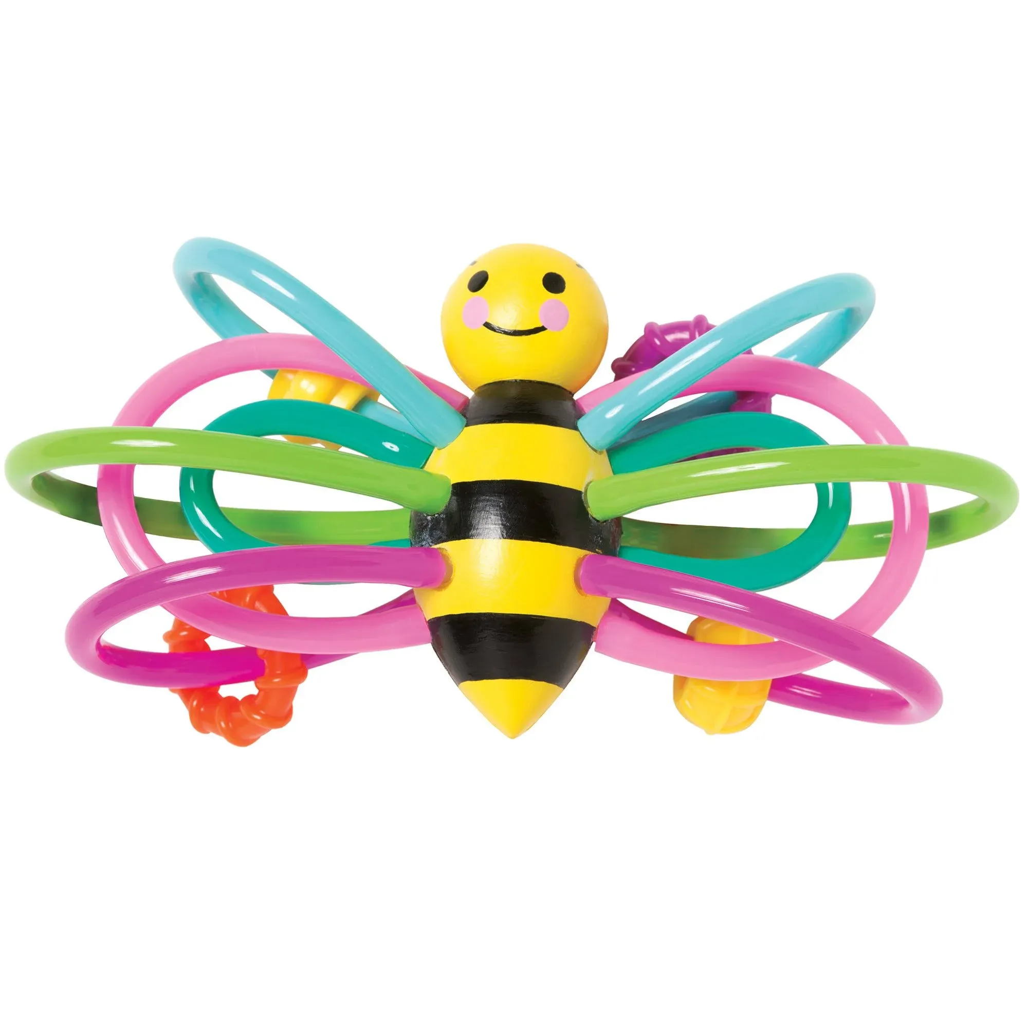 Manhattan Toy Zoo Animal Winkel Bee Multicolor Rattle & Sensory Teether for Baby and Toddler