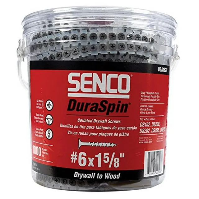 Senco DuraSpin #6 x 1-5/8 In. Phillips Bugle Head Collated Drywall Screws NEW 41