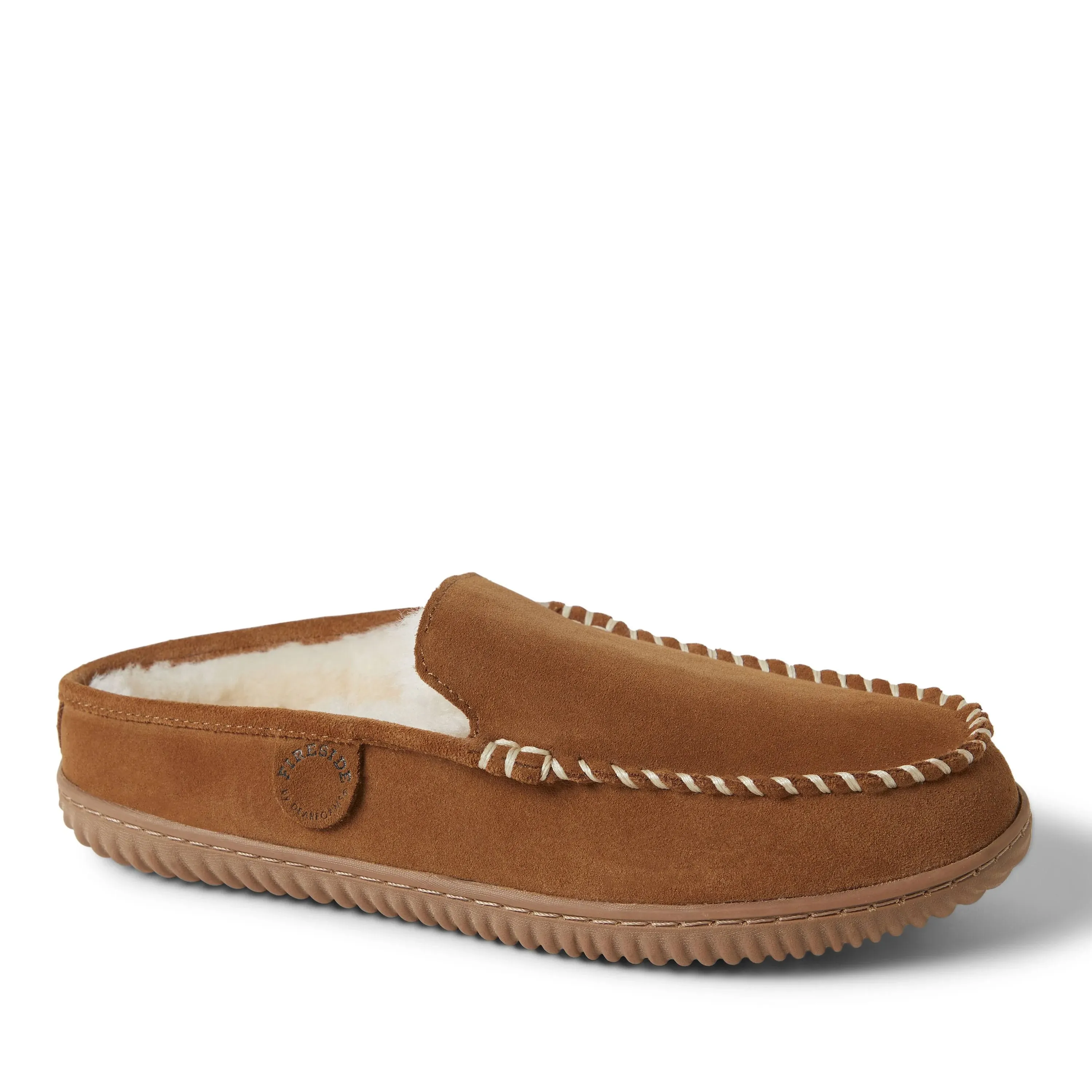 Fireside by Dearfoams Gold Coast Shearling Clog 11 Men's Chestnut