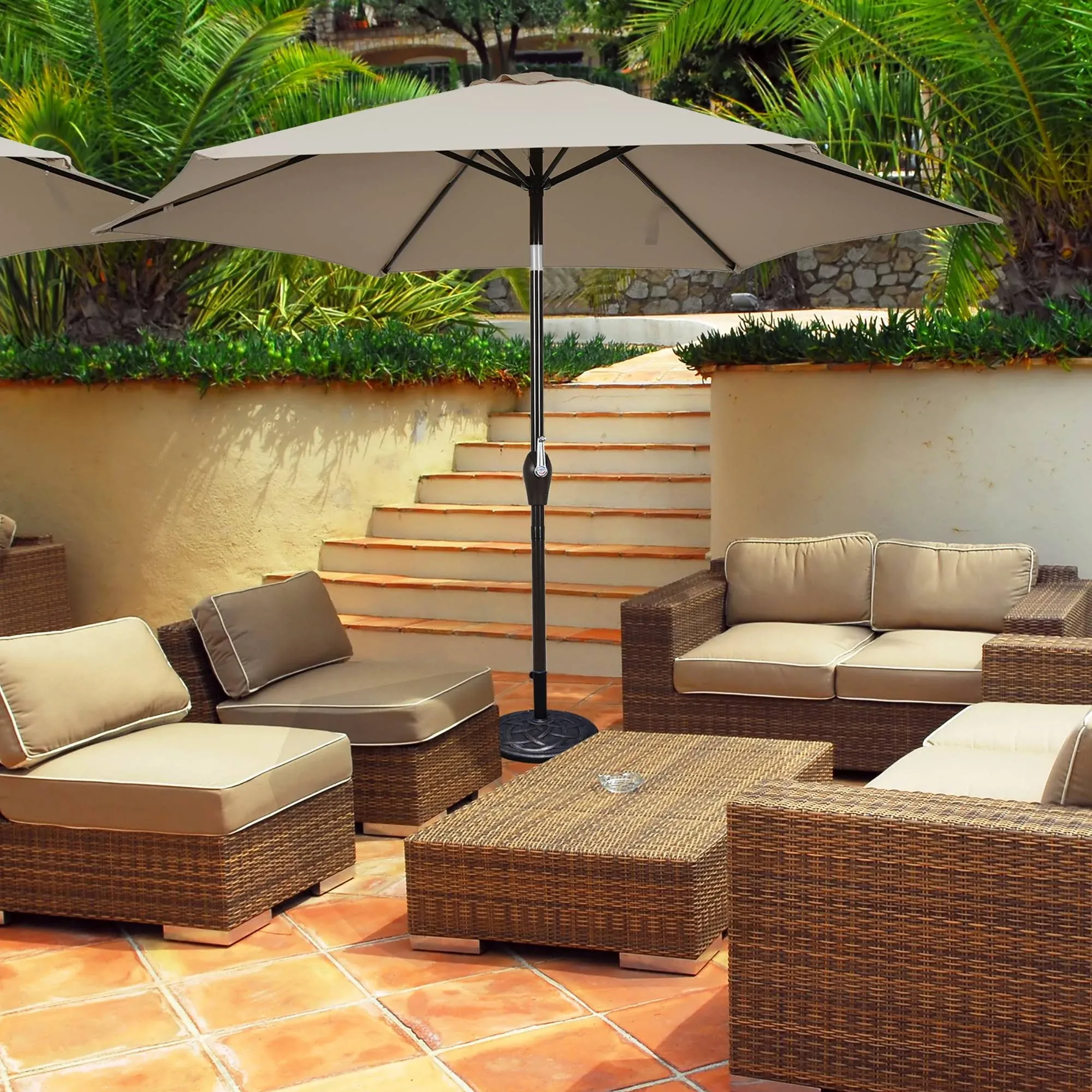 10 ft 6 Ribs Patio Umbrella with Crank