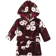 Hudson Baby Unisex Baby Plush Animal Face Bathrobe, Burgundy Floral, 0-9 MonthsHudson Baby Unisex Baby Plush Animal Face Bathrobe, Burgundy Floral, 0-9 Months