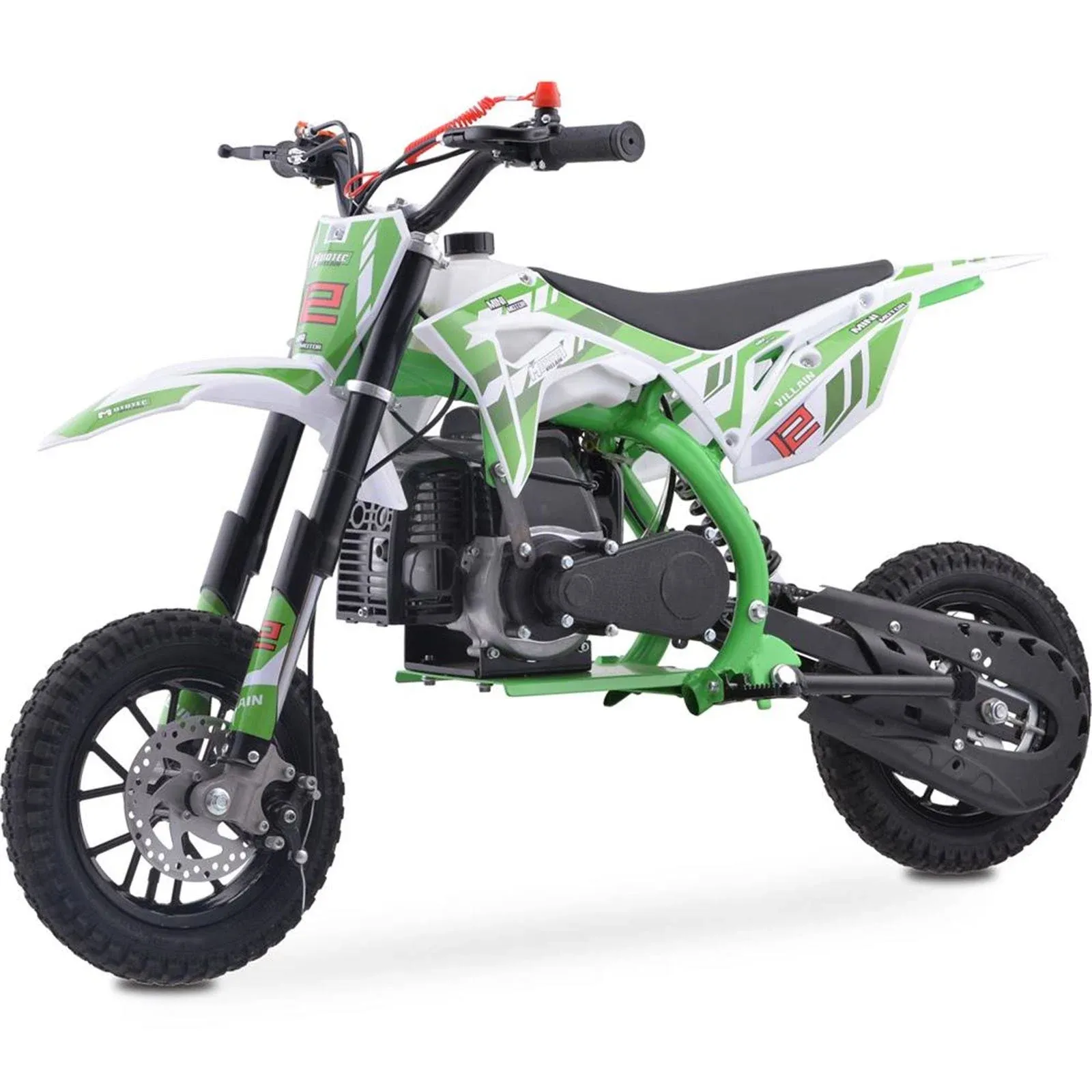 MotoTec Villain 52cc 2-Stroke Rear Suspension Kids' Gas Dirt Bike