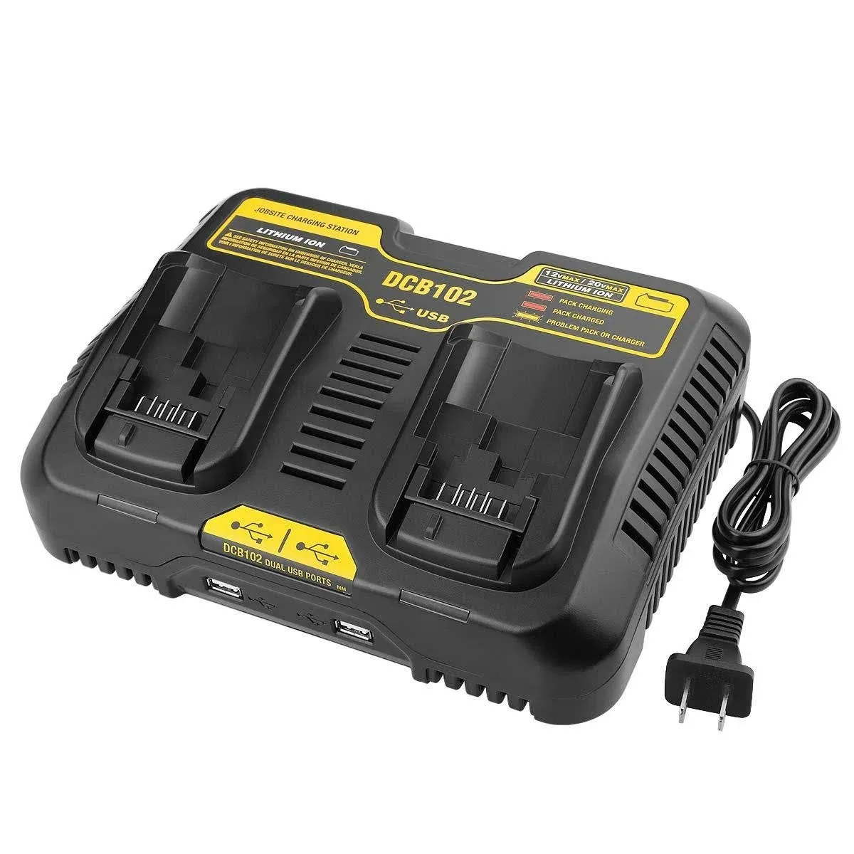 The Energup Replacement Dcb102Bp Charger For Dewalt 20-Volt Max Jobsite Charging