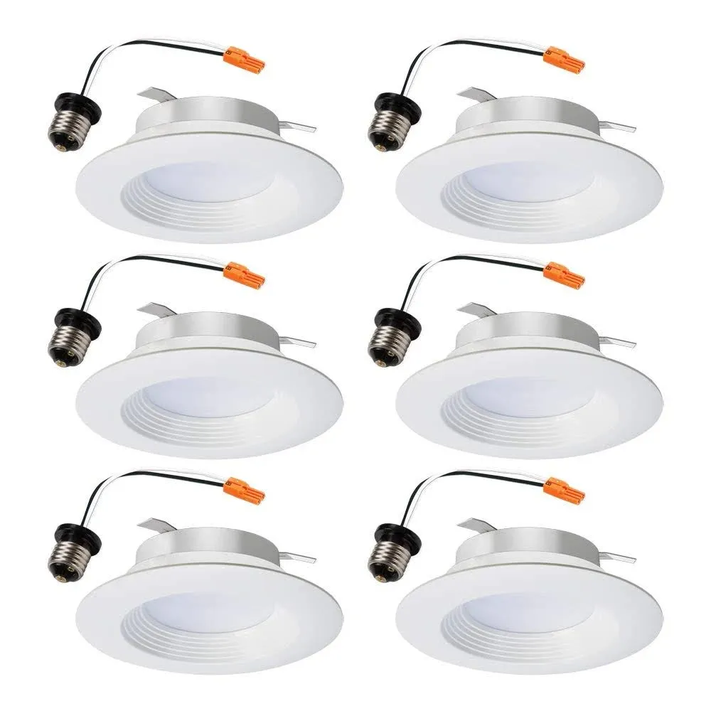 Halo 4 in. 3000K Color Temperature White Integrated LED Recessed Retrofit Trim(6 ...