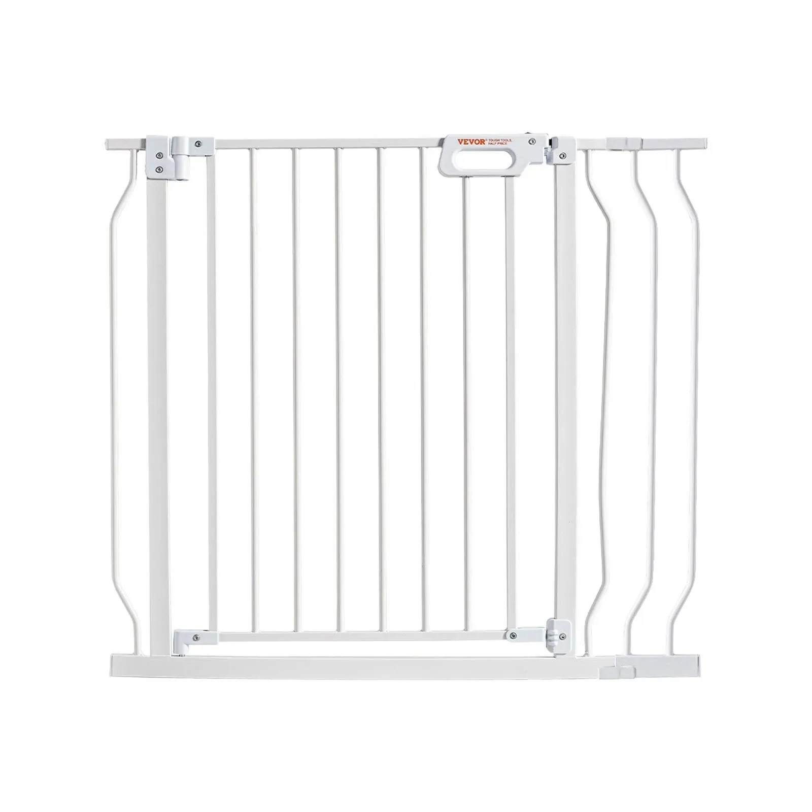 VEVOR Baby Gate, 29.5&quot;-39&quot; Extra Wide, 30&quot; High, Dog Gate for Stairs Doorways and House, Easy Step Walk Thru Auto Close Child Gate Pet Security Gate with Pressure Mount Kit and Wall Mount Kit, White