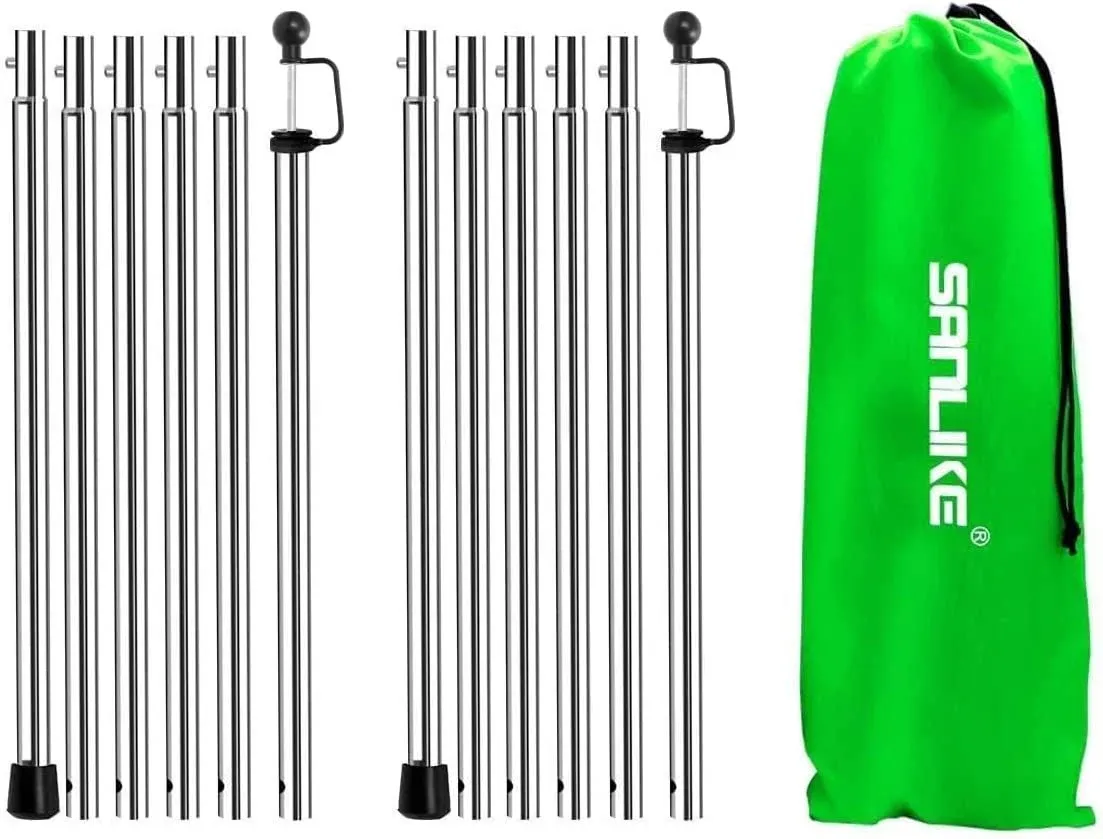 Tarp Poles Adjustable Heavy Duty 90 in Camping Tent Poles for Tarp Portable Tele