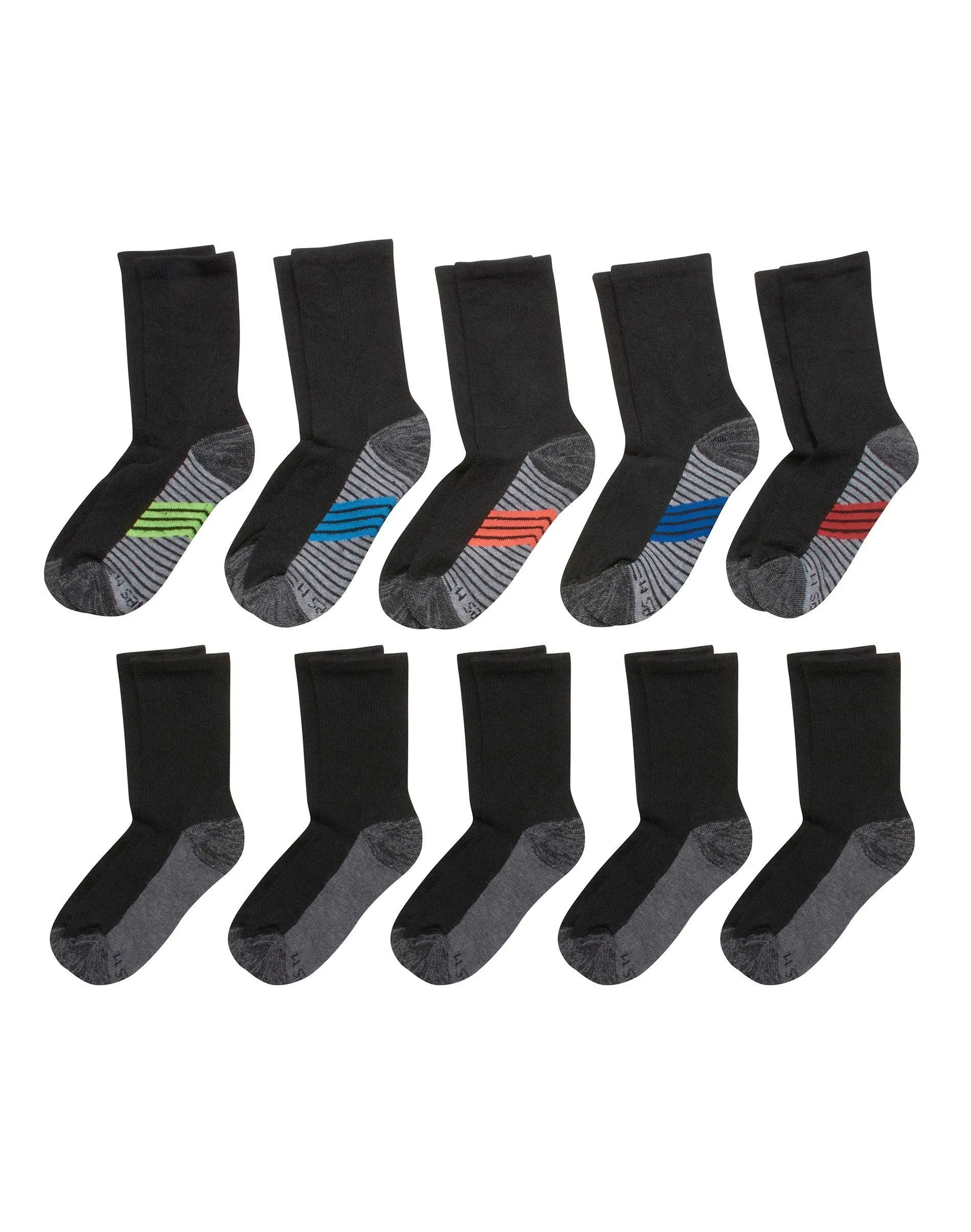 Boys Hanes Ultimate® 10-Pack Double Tough Ankle Socks Color: Black Size: MEDIUM