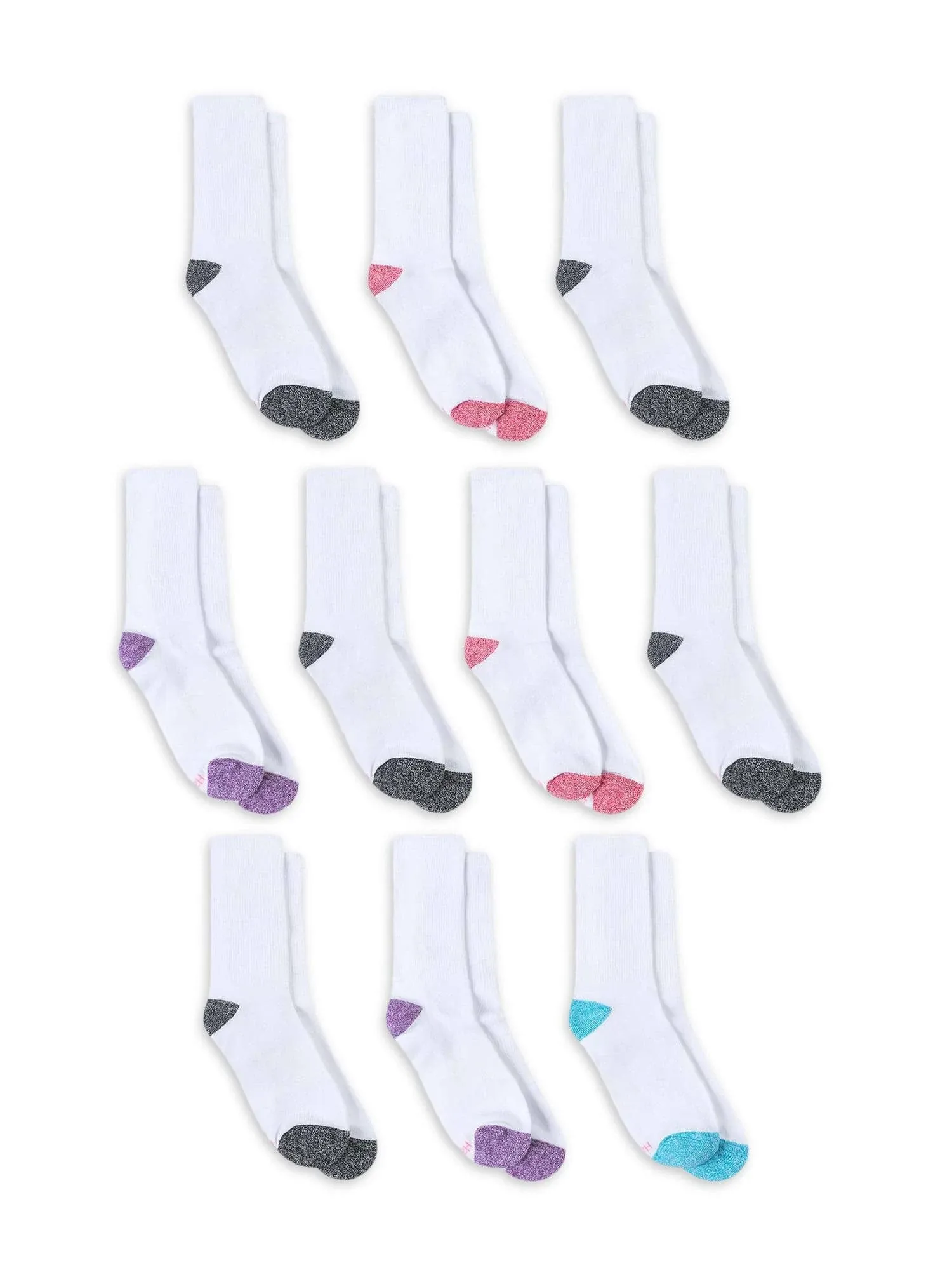 Hanes Women's Comfort Fit Crew Socks - 10 Pack