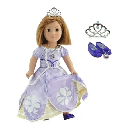 Emily Rose Princess Sofia 4-Piece Doll Dress Outfit