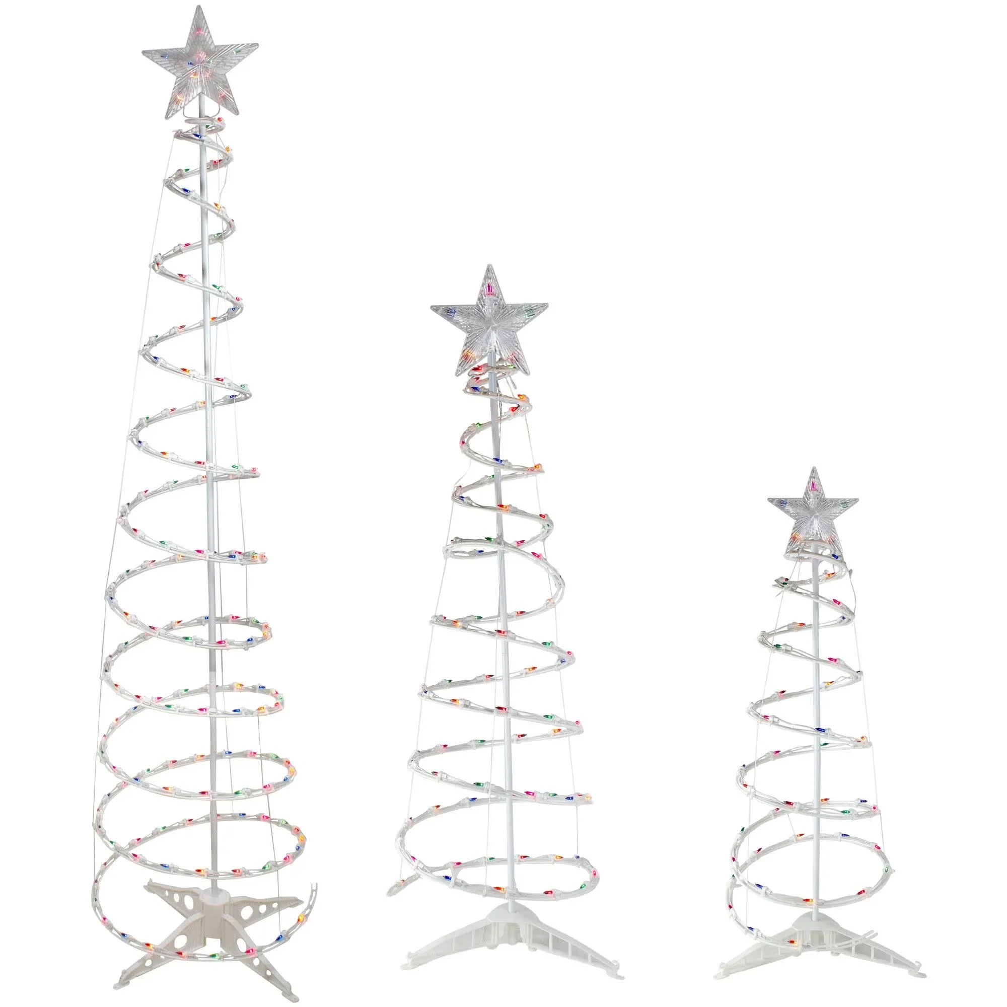 Northlight Lighted Multi-Color Spiral Christmas Trees