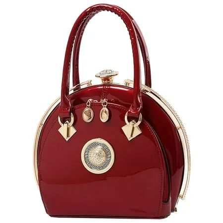 Tancuzo Purse Handbag for Women Patent Leather Satchel Top Handle Bag Red