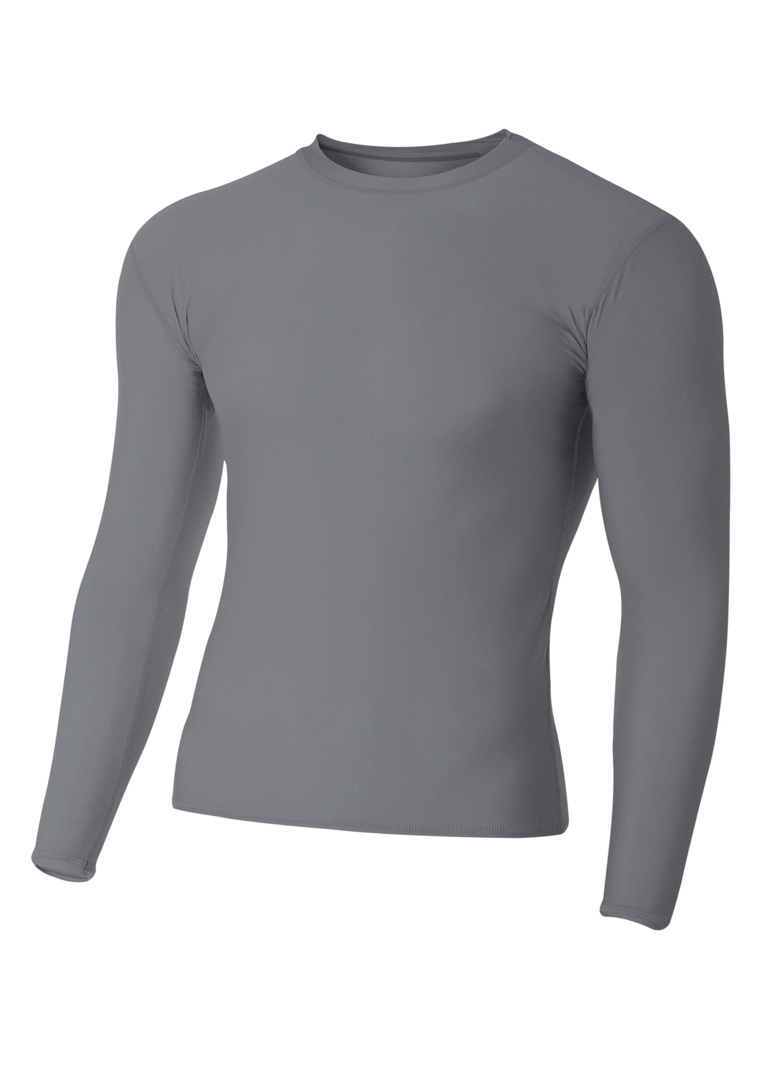 A4 NB3133 Youth Long Sleeve Compression Crew - Graphite - S