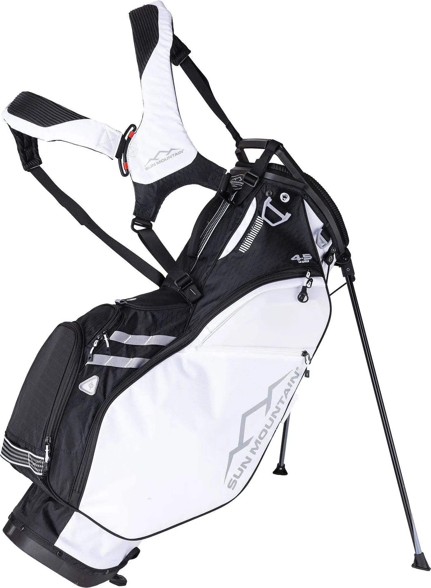 Sun Mountain 2024 4.5 LS 14-Way Golf Stand Bag, White-Black