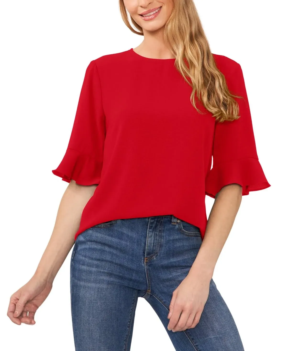 CeCe Women's Ruffle Cuff Blouse