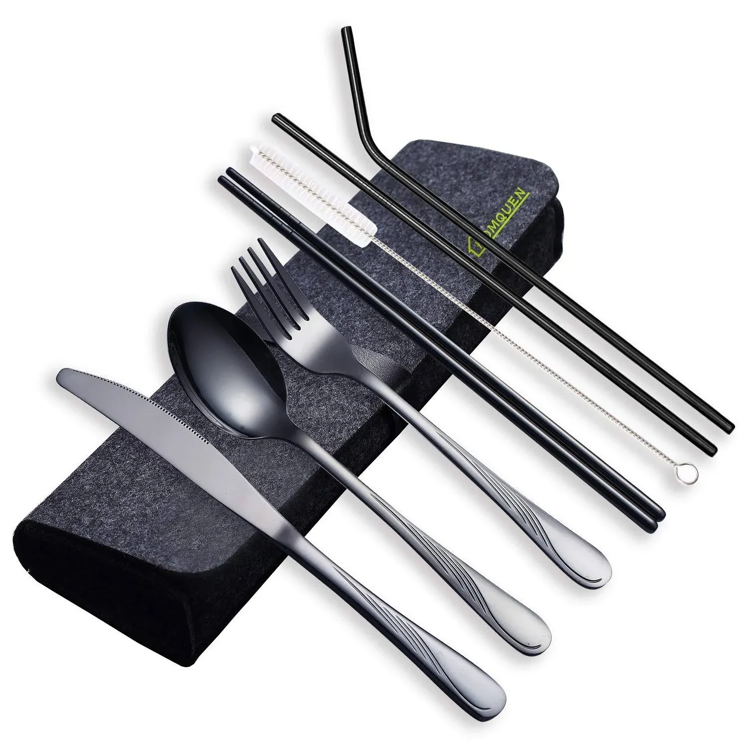 Homquen Portable Utensils,Travel Camping Flatware Set,Stainless Steel Silverware ...