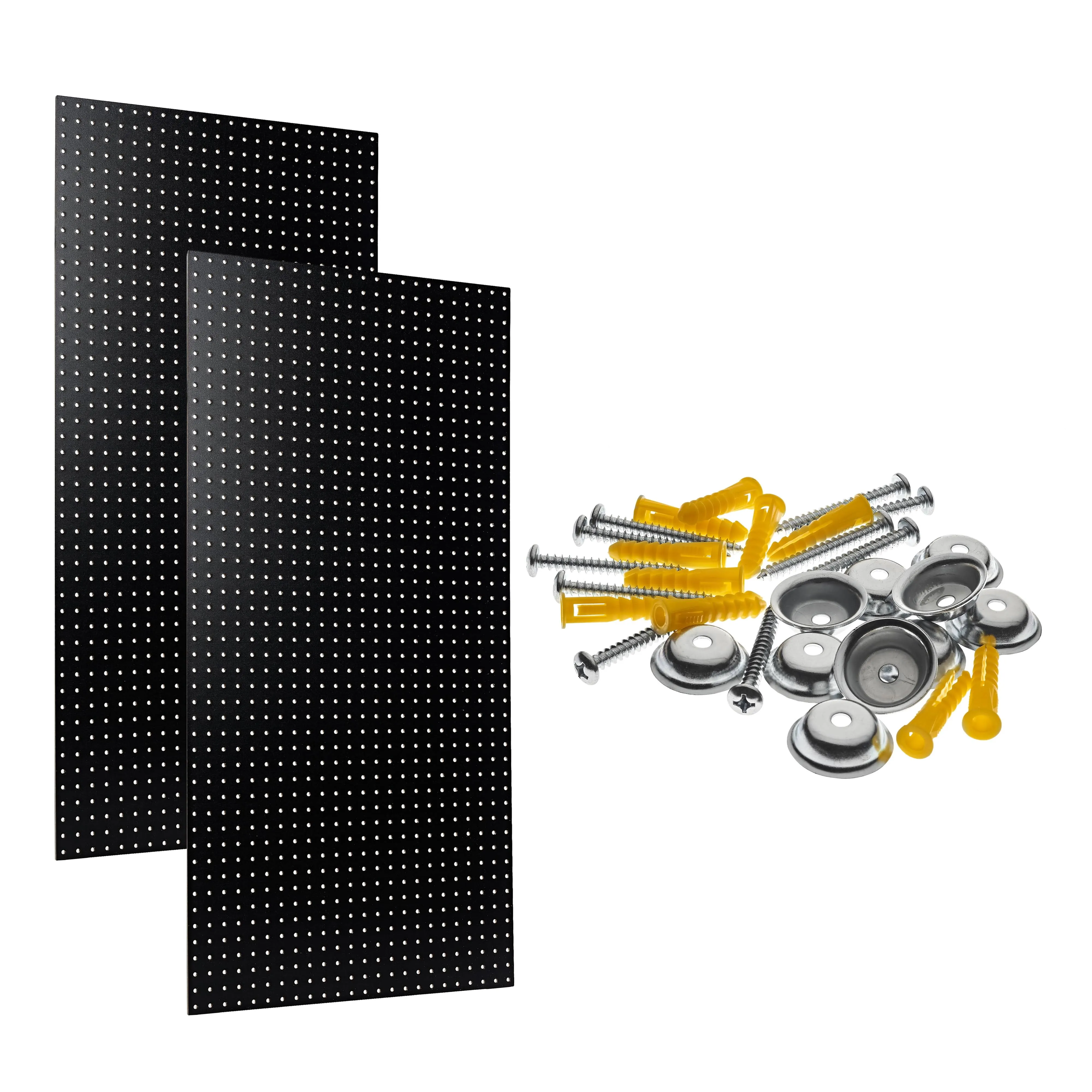 Triton Products (2) Wall Ready Black Pegboards 24"W x 1/4"D x 42"H H.D. High ...