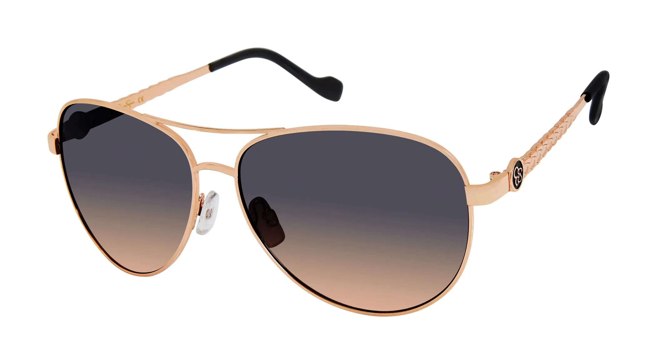 Jessica Simpson J5702 GLDOX Women's Aviator Sunglasses Gold / Mirrored