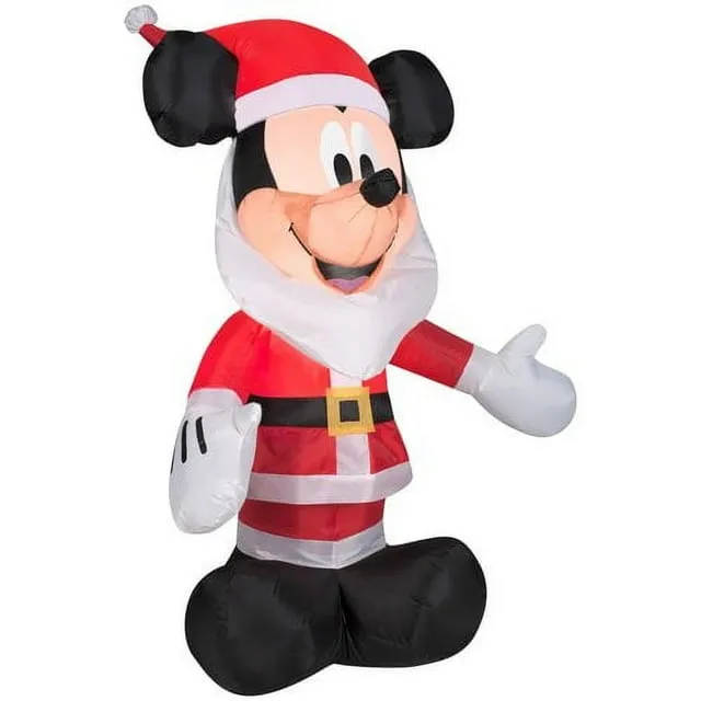 Gemmy Inflatables 3.5' Mickey Mouse with Santa Beard Disney Holiday Decor